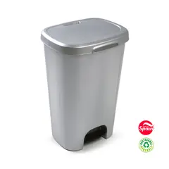 Contentor 50L Plástico Prata com Pedal
