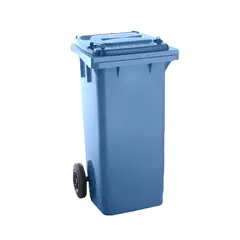Contentor 120L Plástico 2 Rodas Azul Tampa Azul