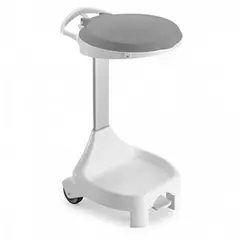 Contentor 120L Smile W-70 c/Pedal e Rodas Branco/Cinza