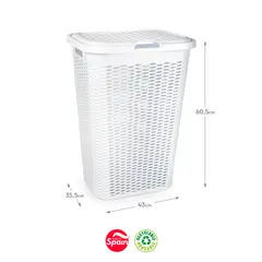 Cesto Roupa c/ Tampa 51L Branco