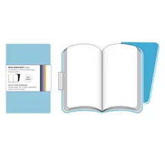 Bloco de Notas Moleskine Azul Claro Volant XS Liso - Pack 2 | Loja BluePixel