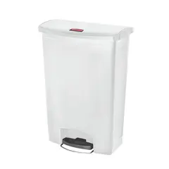 Contentor 90L Resina Slim Jim Step-On Branco com Pedal