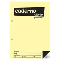 Caderno Diário B5 25x17,6cm Quadriculado 60g 40Fls 1un