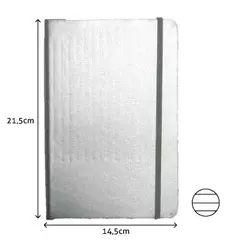 Bloco Notas Pautado 21,5x14,5cm Semi Pele Cinza - Marca 425 | Loja BluePixel