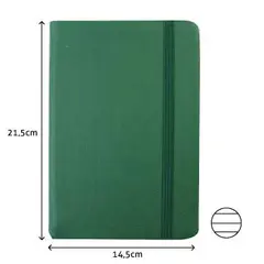 Bloco Notas Pautado 21,5x14,5cm Semi Pele Verde - Marca 425 | Loja BluePixel