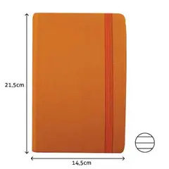 Bloco Notas Pautado 21,5x14,5cm Amarelo Semi Pele 425 | Organização e Estilo