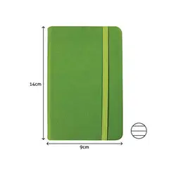 Bloco de Notas Pautado 14x9cm Semi Pele Verde 425 | Ideal para anotações diárias