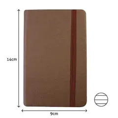 Bloco de Notas Pautado 14x9cm Semi Pele Castanho - Marca 425 | Loja BluePixel