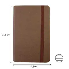 Bloco Notas Pautado 21,5x14,5cm Semi Pele Castanho - Marca 425 | Loja BluePixel