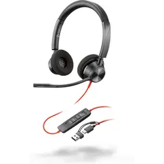 HP Poly Blackwire 3320 Stereo USB-C Headset +USB-C/A Adapter