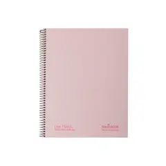 Caderno Espiral A4 Quadriculado Navigator Rosa Pastel 120Fls