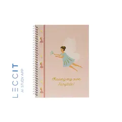 Caderno Espiral A5 Quadriculado FAIRIES Rose 80Fls 1un