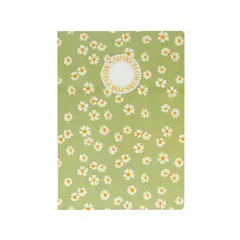 Caderno Agrafado A4 Quadriculado FLOWERS Verde 48Fls 1un