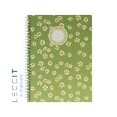 Caderno Espiral A4 Quadriculado FLOWERS Verde 80Fls 1un