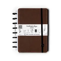 Caderno EcoSmart A5 PU Ambar Castanho 100g 100Fls