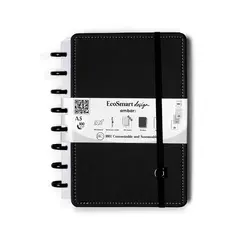Caderno EcoSmart A5 PU Ambar Preto 100g 100Fls