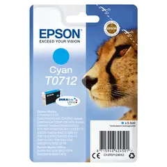 Tinteiro Epson T0712 Ciano - Compatível com Impressoras Epson B40, 110, BX3xx, 600, D120, DX74xx, 84xx, 9400, SX2xx, 4xx5, 5xx, 6xx | Loja BluePixel