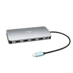 I-TEC USB-C Metal Nano Dock 2xDP, HDMI, Ethernet, USB, Power Delivery 100W | bluepixel.pt