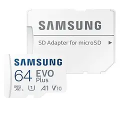 Samsung EVO Plus MicroSD 64GB com Adaptador SD - Alta Velocidade e Confiabilidade | bluepixel.pt