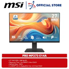 MSI PRO MP273W E14A 27INCH IPS Flat 144Hz 4ms HDMI DP VGA MONITOR