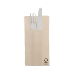 Guardanapos Porta-Talheres 39x40 Natural Reciclado 50un