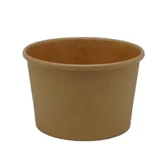 Embalagem Redonda Alimentar 240ml Cartão Kraft s/Tampa 25un