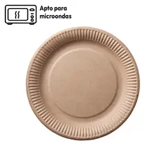 Pratos 22cm Cartão Kraft Redondo 10un