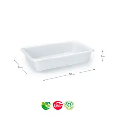 Tabuleiro Hotelaria 30x21x6cm 2L Branco