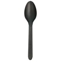 Colheres Sobremesa C-PLA Reutilizáveis 12,5cm Preto 100un