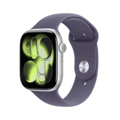 APPLE WATCH SERIES 11 GPS + CELLULAR 46MM SILVER ALUMINIUM CASE WITH PURPLE FOG SPORT BAND - S/M