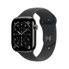 APPLE WATCH SERIES 11 GPS + CELLULAR 42MM SLATE TITANIUM CASE WITH BLACK SPORT BAND - S/M