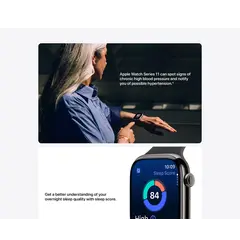 APPLE WATCH SERIES 11 GPS + CELLULAR 46MM SILVER ALUMINIUM CASE WITH PURPLE FOG SPORT BAND - M/L