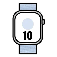 Apple Watch Series 10 GPS + Cellular 42mm Prateado com Pulseira Blue Cloud | bluepixel.pt