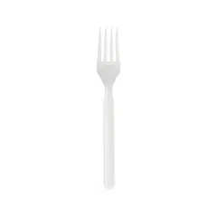 Garfos C-PLA Reutilizáveis 17cm Branco 100un