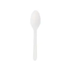 Colheres Sobremesa C-PLA Reutilizáveis 12,5cm Branco 100un