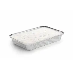 Embalagem Alimentar Alumínio 2100ml Retangular c/Tampa 100un