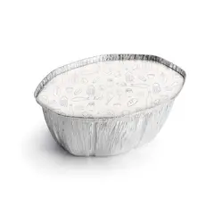Embalagem Alimentar Alumínio 2400ml Oval c/Tampa 100un