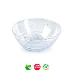 Tigela 13,5cm Plástico Reutilizável Cristal Transparente 1un