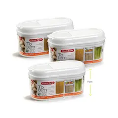 Caixa Multiusos 500ml Plástico c/Tampa Totem Branco 3un