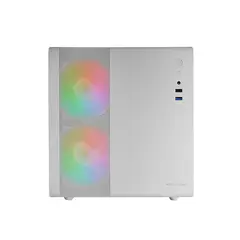 Caixa MARS GAMING MC400W PREMIUM Micro-ATX Cube Case com 3 Ventoinhas FRGB e Painel de Vidro - Branco