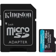 Cartão microSDXC Kingston Canvas Go Plus 256GB Gen4 200MB/s UHS V30 A2 - Loja BluePixel