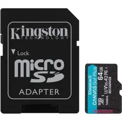 Cartão microSDXC Kingston 64GB Canvas Go Plus Gen4 200MB/s A2 U3 V30 com Adaptador | bluepixel.pt