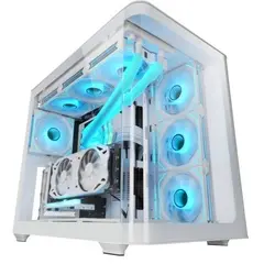 Caixa de Computador MARS GAMING MC-FUSION ATX com Vidro Temperado e Suporte Watercooling - Branco