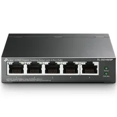 Switch PoE TP-LINK TL-SG1005P 5 Portas Gigabit 4 PoE 56W Steel Case - Loja BluePixel