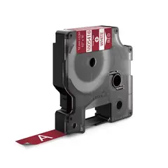 Fita Vinil 12mm x 5m Branco/Vermelho - Alta Durabilidade | bluepixel.pt