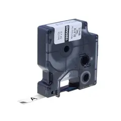 Fita de Poliester 6mm x 5,5m Preto/Branco - Alta resistência | bluepixel.pt