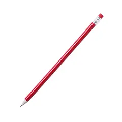 Lápis Grafite Melart Vermelho com Borracha Vermelha 1un