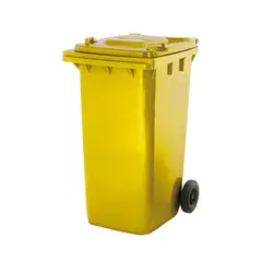 Contentor 240L Polietileno Amarelo com 2 Rodas e Tampa - Marca 300 | bluepixel.pt