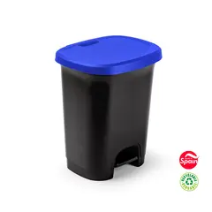 Contentor 27L Plástico Preto com Pedal e Tampa Azul | Marca 359 | Loja BluePixel