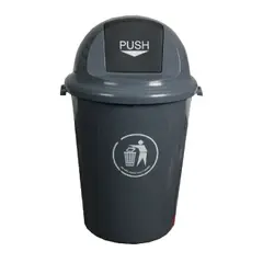 Contentor de 80L em plástico cinzento com tampa basculante | Marca 164 | BluePixel.pt